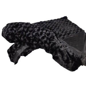 Black Luxe Faux Fur Minky Swirl Fabric 60 inch wide by 2 yards. New.